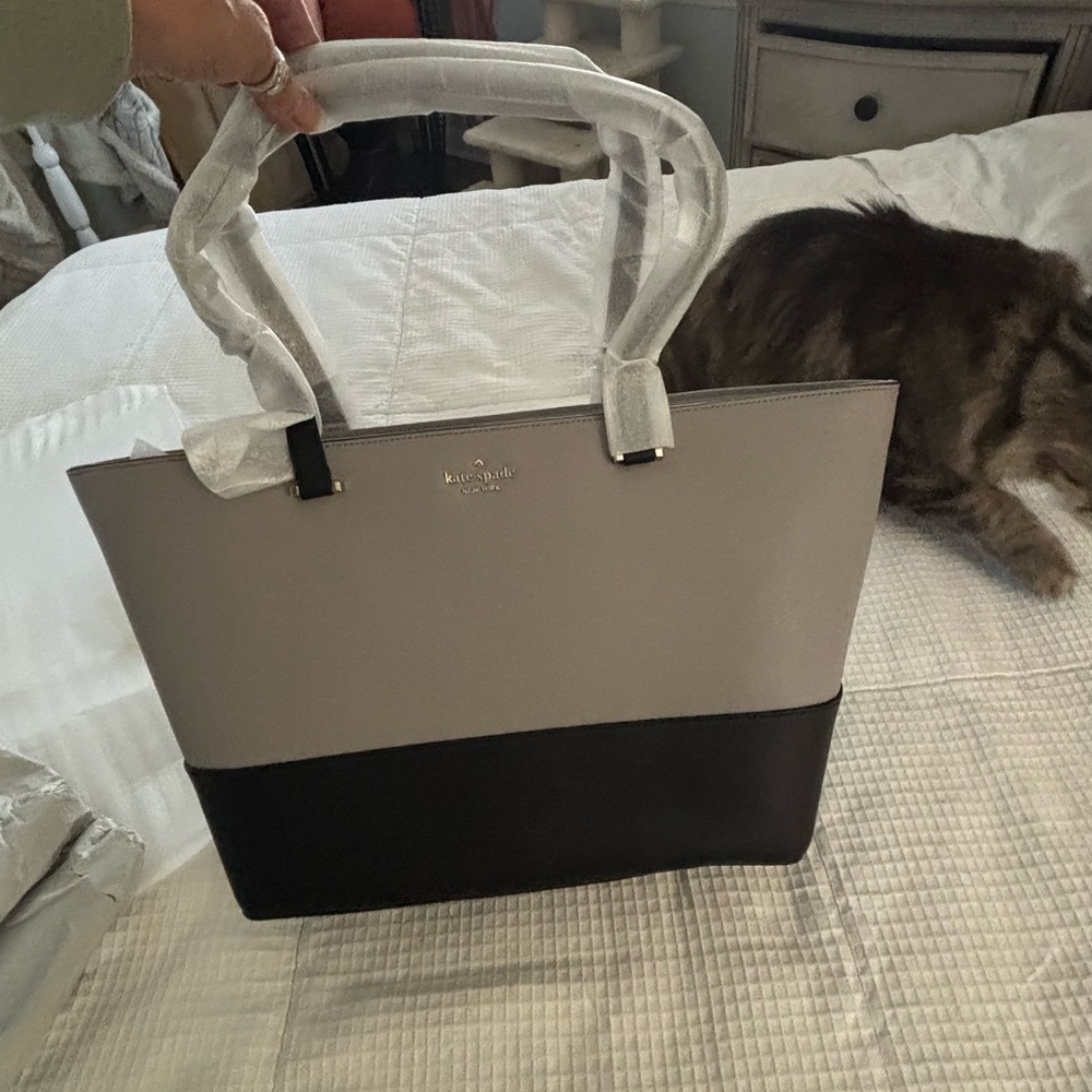 Kate Spade two tone semi hard sided satchel/tote